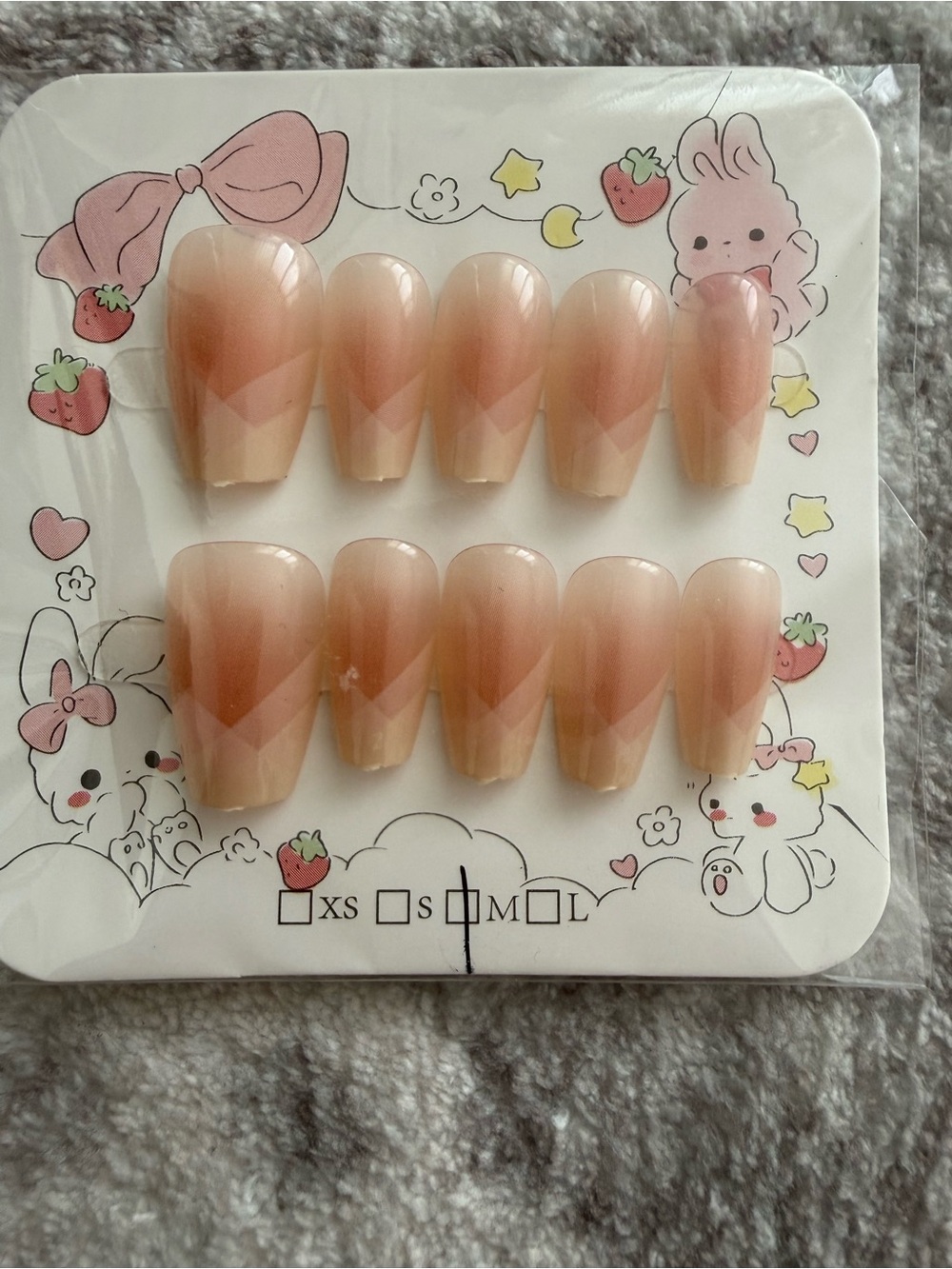 Peach Ombre Geometric Press-On Nails